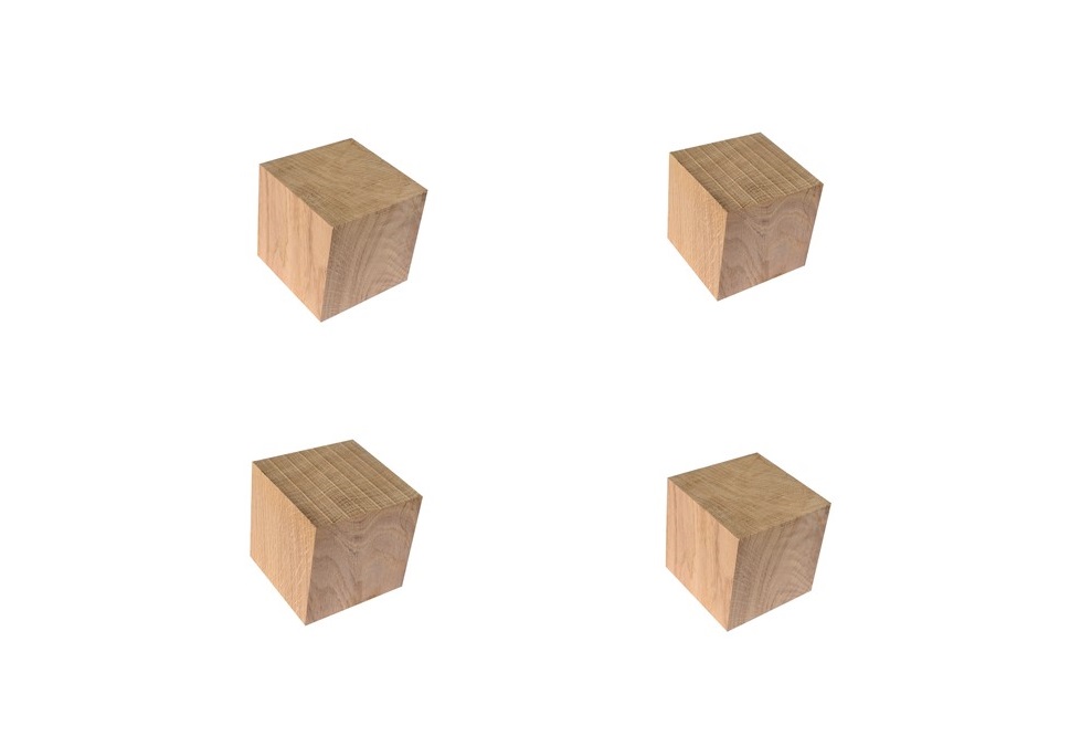 Pied de meuble chêne 5 cm lot 4 pcs - Quincadeco