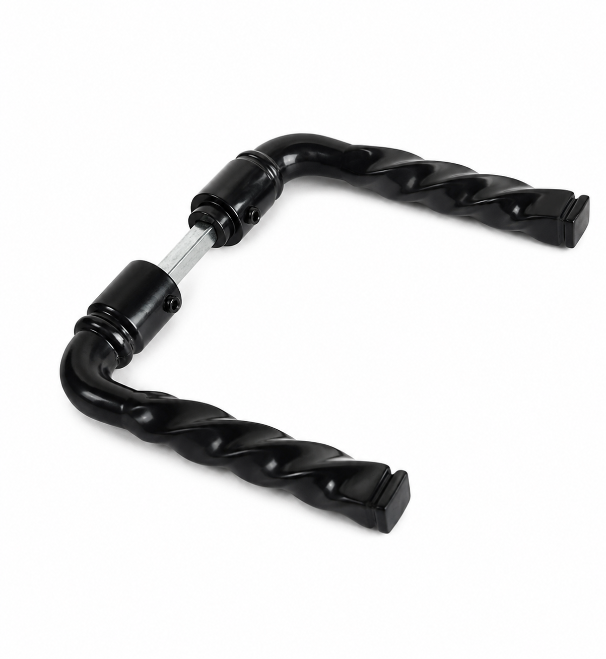 béquille double torsadé alu époxy noir carré de 6/7/8 mm