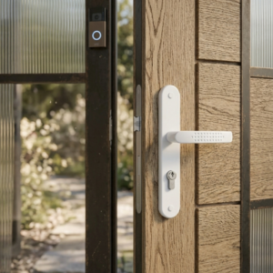 poignée de porte intérieure lisea blanc cylindre.