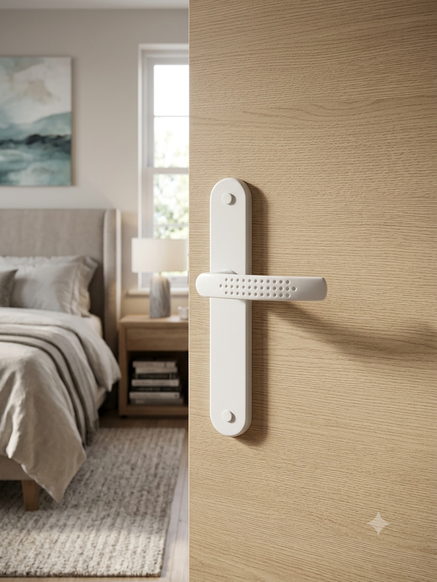 poignée de porte intérieure lisea blanc cylindre.