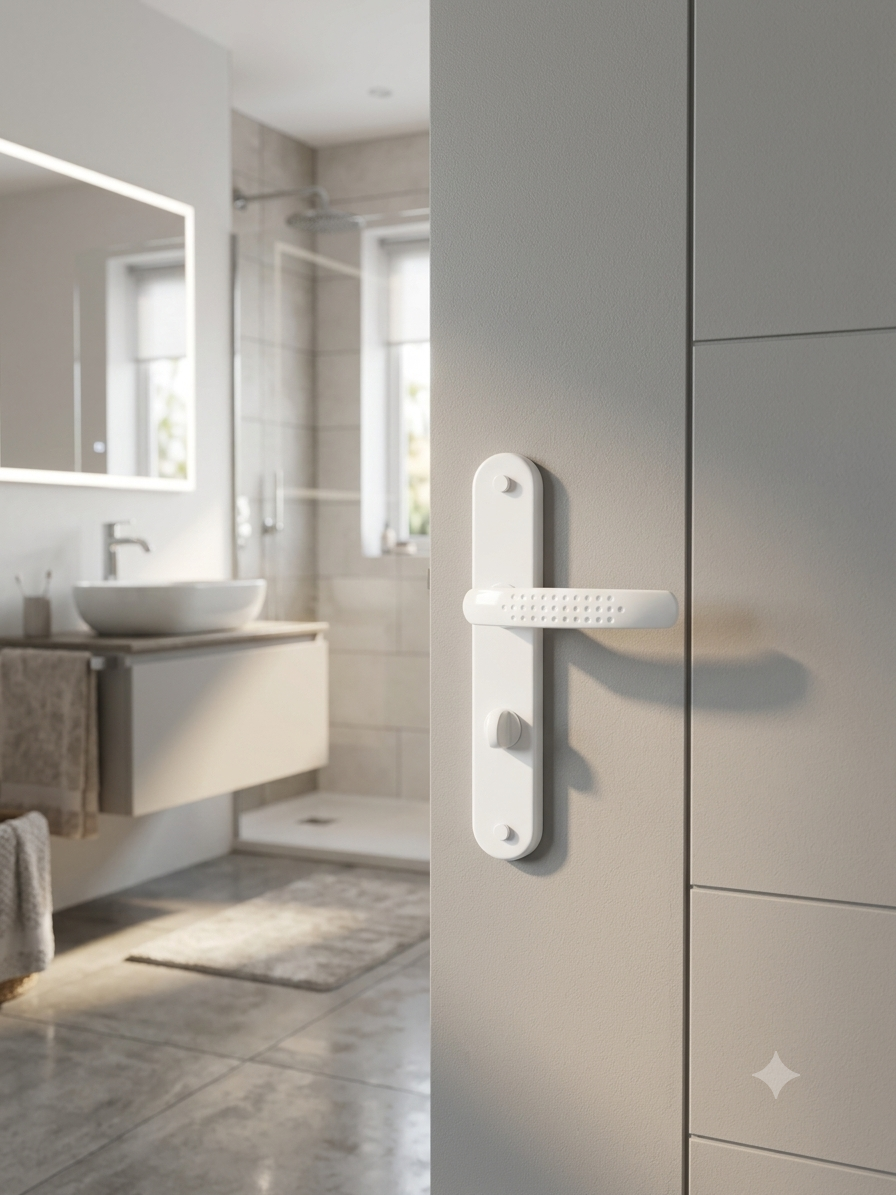 poignée de porte intérieure lisea blanc cylindre.