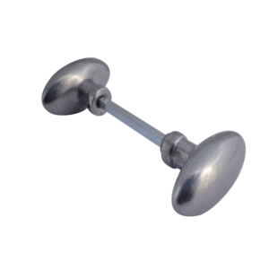 Bouton double ovale aluminium poli