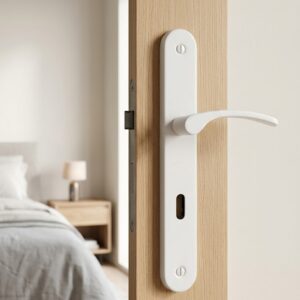 poignée de porte intérieure lisea blanc cylindre.