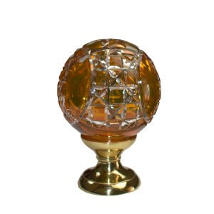 Boule de rampe cristal ambre Mousson