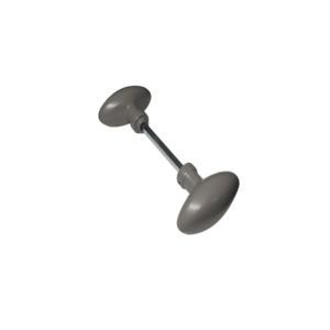 Bouton double ovale gris aluminium QUINCADECO