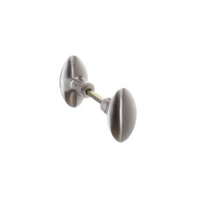 Bouton double ovale aluminium nickel mat