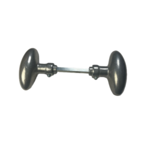 bouton double ovale aluminium poli