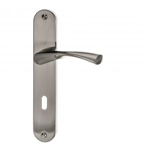 Poignée de porte Coralie Clé nickel mat