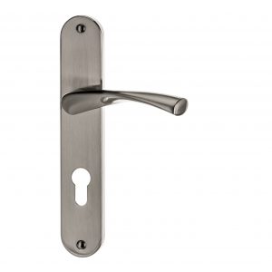 Poignée de porte Coralie Cylindre nickel mat