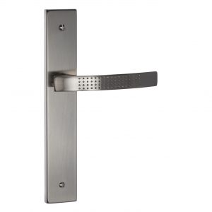 Poignée de porte Elona sans trou nickel mat