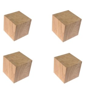 Pied de meuble chêne 10 cm lot 4 pcs