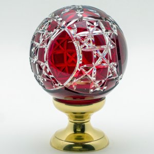 Boule de rampe cristal rouge Mousson