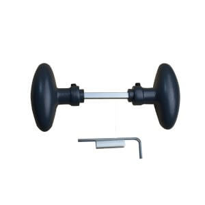 Bouton double ovale gris RAL 7016 aluminium QUINCADECO