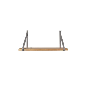 Étagère murale chêne 60 X 19 cm avec support métal gris