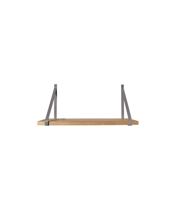 Étagère murale chêne 60 X 19 cm avec support métal gris