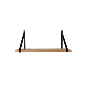 Étagère murale chêne 60 X 19 cm avec support métal noir