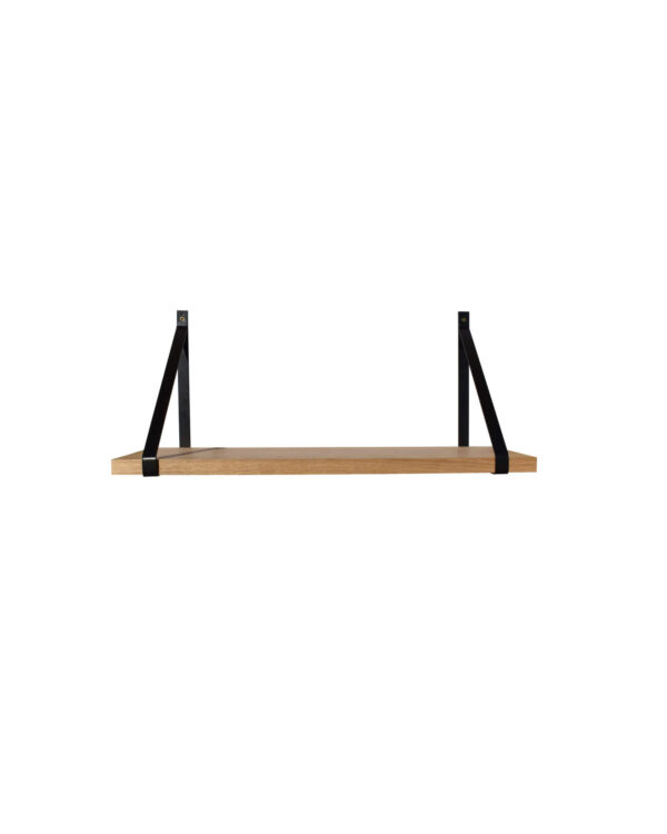 Étagère murale chêne 60 X 10 cm avec support métal noir