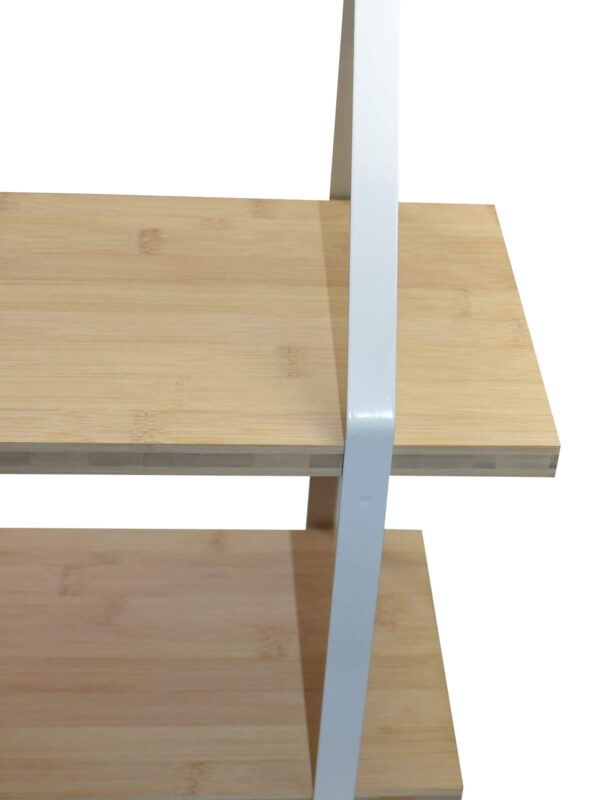 Étagère murale double Bambou 100x19 cm et supports métal Cali blanc
