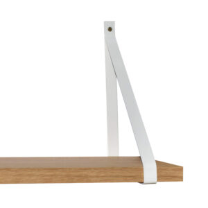 Étagère murale chêne 60 X 10 cm avec support métal blanc