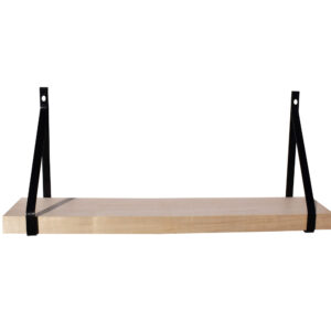 Étagère murale bois 60 X 10 cm avec supports métal noir