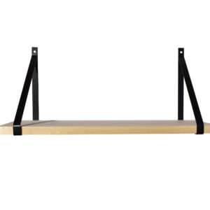 Étagère murale bois 60 X 19 cm avec supports métal noir