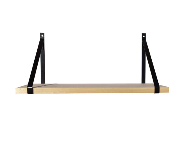 Étagère murale bois 60 X 19 cm avec supports métal noir