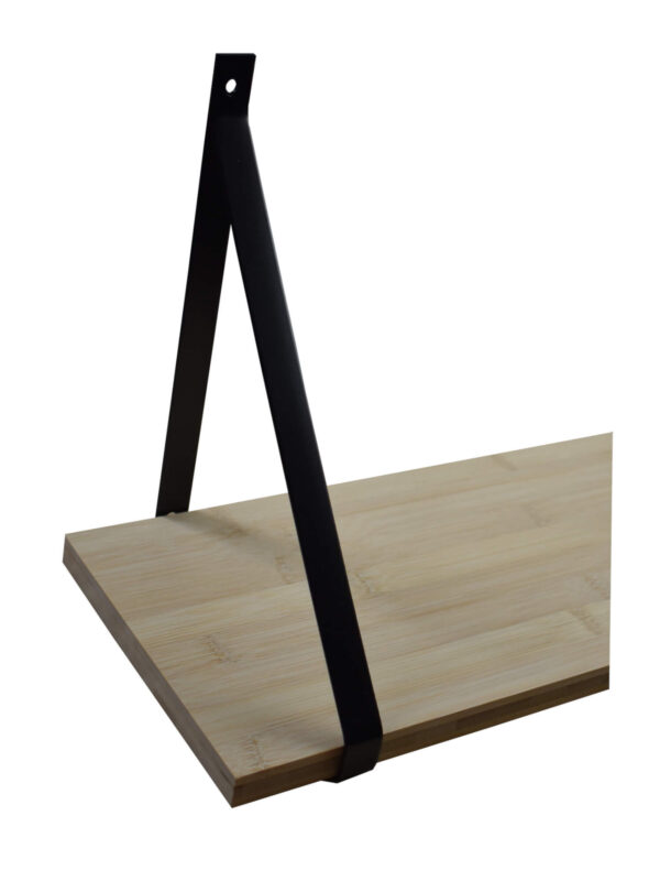 Étagère murale Bambou 80x19 cm avec support métal noir