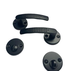 poignée de porte elona noir sur rosace avec rosace condamnation pack europe